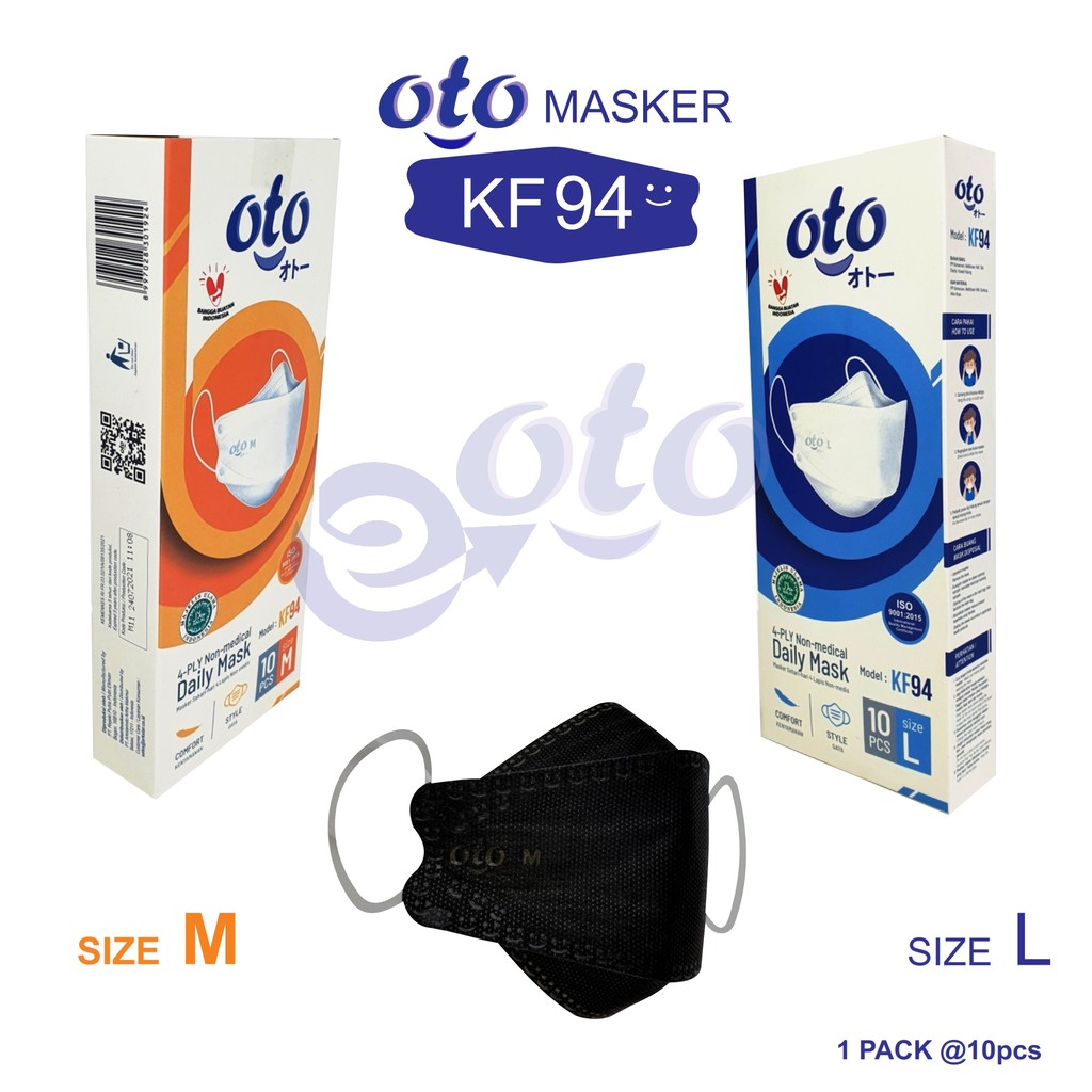 OTO Masker Wajah KF94 Earloop Face Daily Mask 4 lapis ukuran M isi 10 pcs