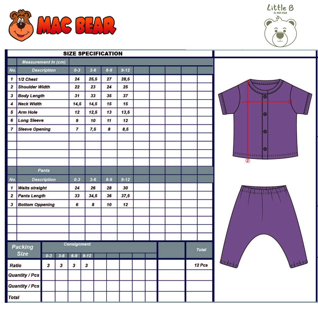 Little B By MacBear Setelan Bayi Basic Collection Little Rafael Newborn - 12 bulan-7
