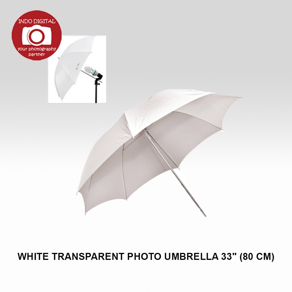 33 White Transparent Photo Umbrella - Payung Transparan 80cm