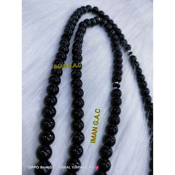 tasbih batu hitam 5mm.6mm 99butir/tasbih batu limbad black jade/tasbih limbad hitam oleh2 haji