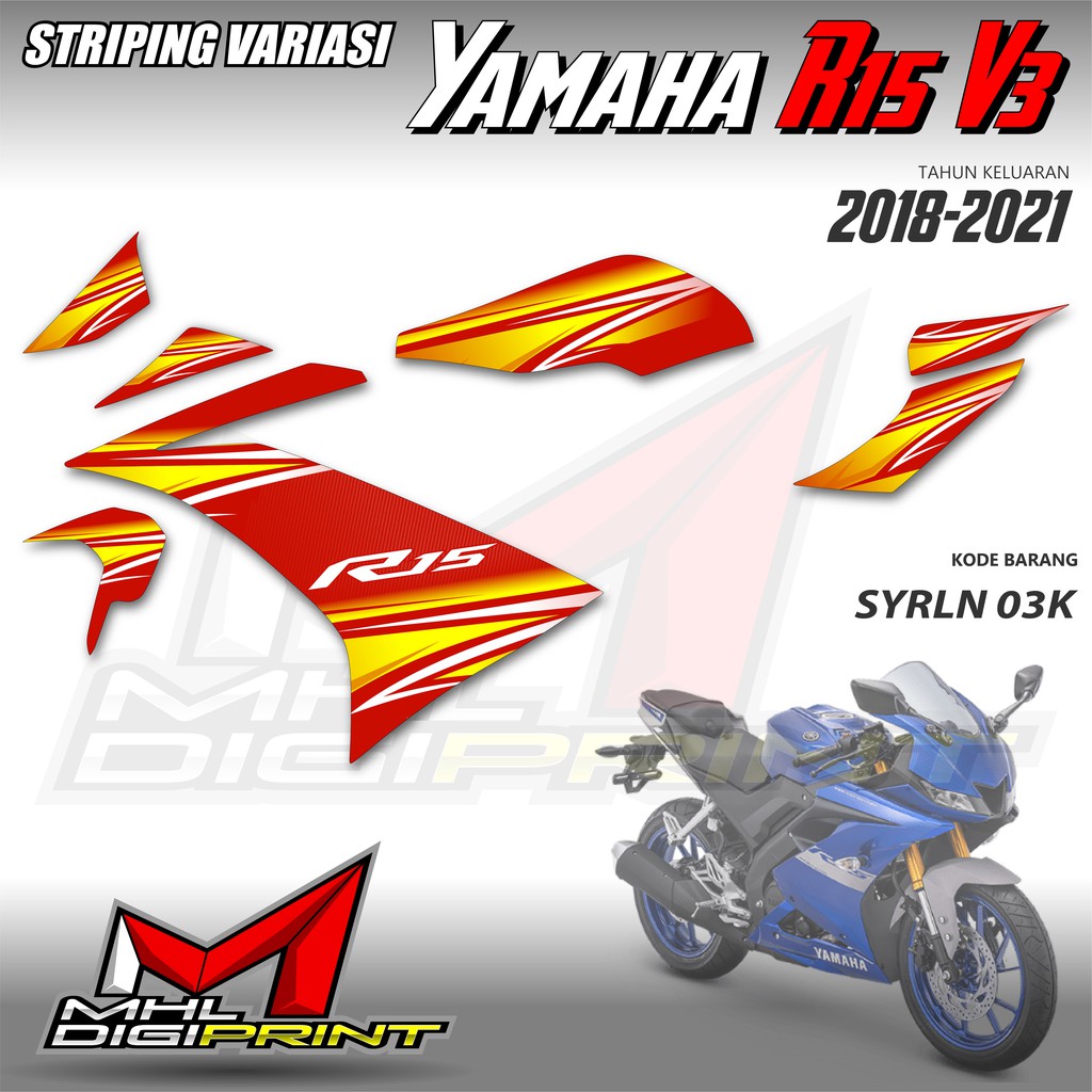 STRIPING VARIASI YAMAHA R15 V3 - STIKER R15 V3 - SYRLN 03