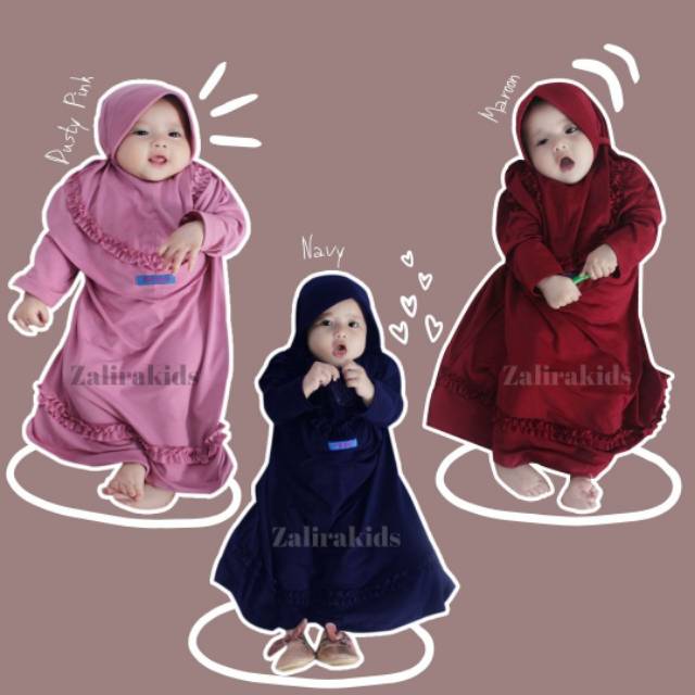 Baju Gamis Bayi Perempuan 0 6 12 24 bulan 1 2 tahun ,baju lebaran bayi aqiqah Zalira Kids Ceisya