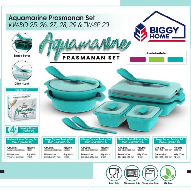 Biggy Aquamarine Prasmanan Set