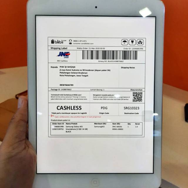 Ipad Air 1 32GB Wifi Only Ex Ibox Indonesia ID/A Model Number