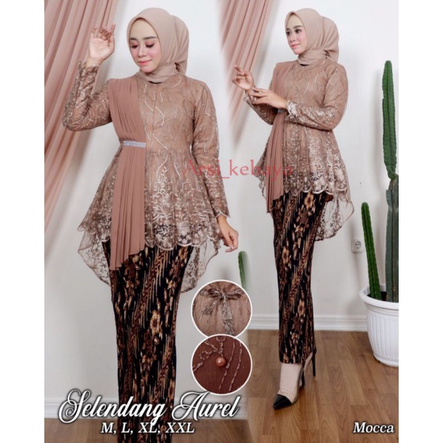 ARSI_KEBAYA (COD) SET KEBAYA SELENDANG AUREL / KEBAYA QUALITY PREMIUM / KEBAYA MODEREN / KEBAYA  ORIGINAL / KEBAYA WISUDA / KEBAYA PESTA / KEBAYA LAMARAN / KEBAYA KEKINIAN REALLPICT-1