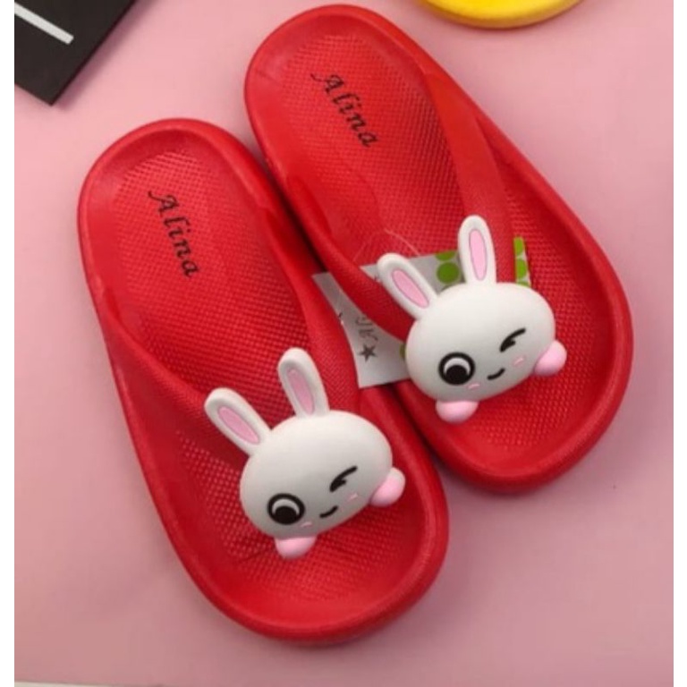 Sandal anak perempuan terbaru Sandal alina import Sandal anak kekinian motif rabbit