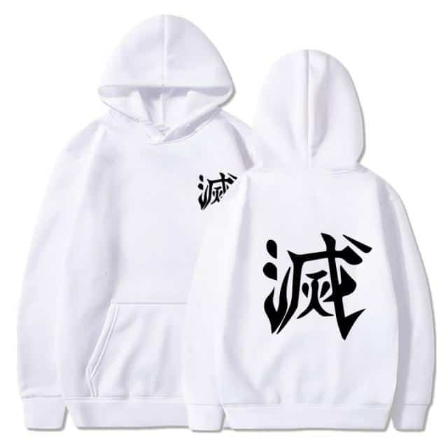 Sweater Anime DEMON SLAYER Oblong / Hoodie DESTROY KANJI Jumper Pria Wanita Size S M L XL XXL XXXL