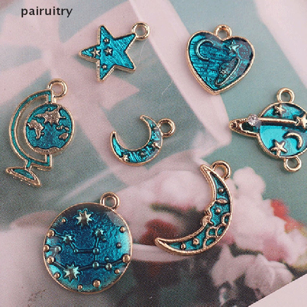 Prt 10Pcs / Set Liontin Enamel Alloy Seri Universe Charms Untuk Kerajinan Tangan DIY PRT