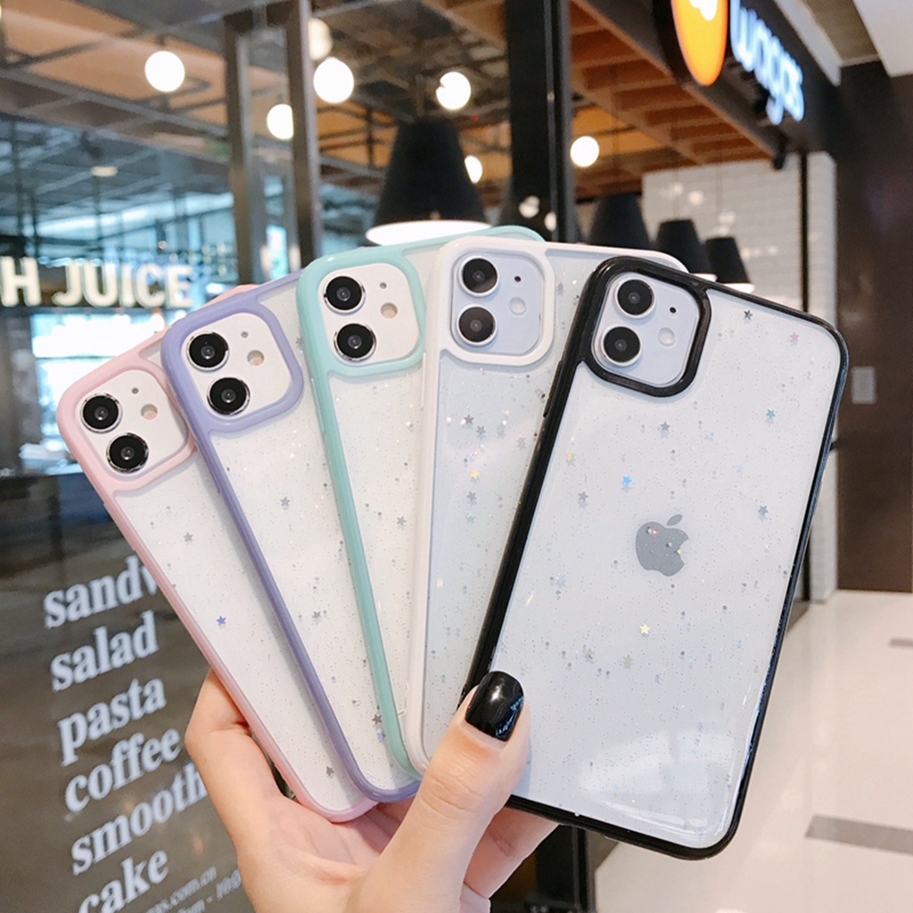 Candy Transparent Phone Case For iPhone 11 12 Pro Max XS X XR 7+ 8 plus SE 2020 Soft Shockproof Cases Cover