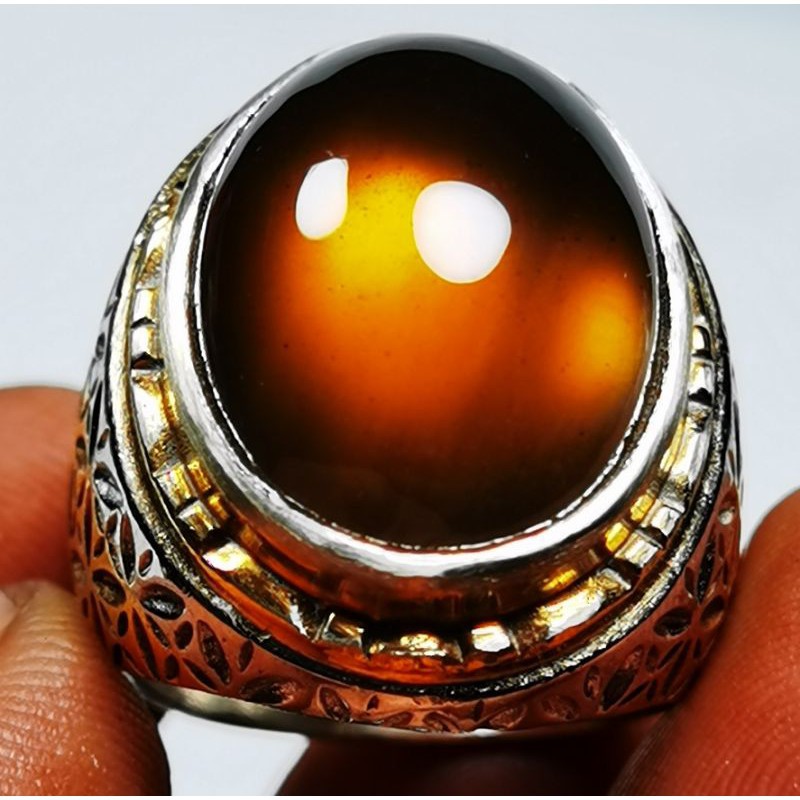 Cincin Batu Natural Akik Idocrase Bio Solar Aceh Kopi Top Quality