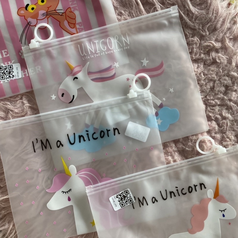 POUCH MAKE UP POUCH ALAT TULIS UNICORN ZIPPER POUCH