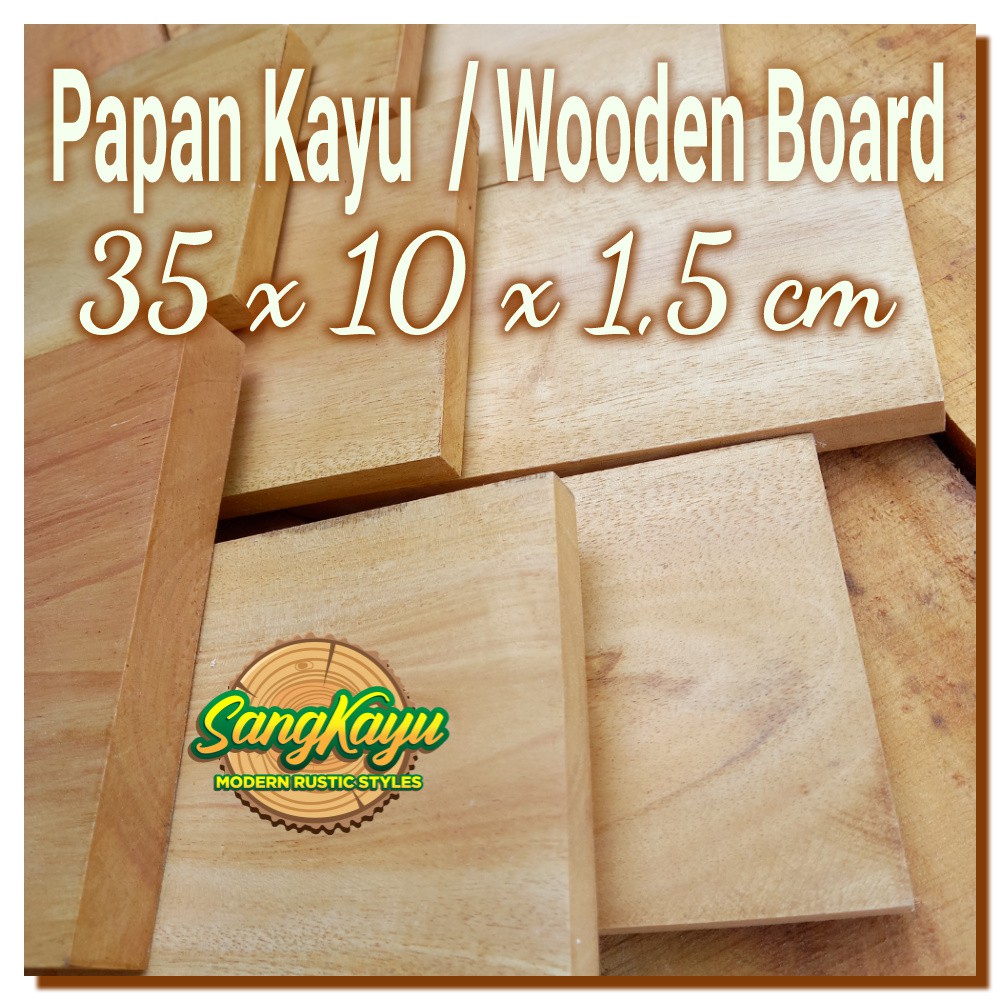 Kayu papan kayu 35x10x1,5m talenan kayu bahan craft dekorasi hiasan