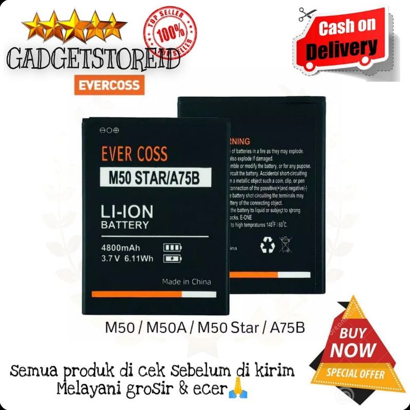 GG- Baterai Batre Batrai Evercoss M50 Star/A75B/M50/M50A