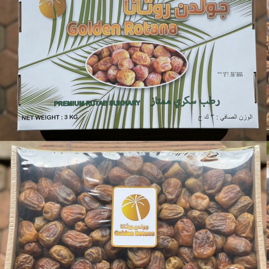 Kurma Sukari 3Kg Korma Sukkari Golden Rotana Premium Kurma Ruthob Lembut Manis Madu 3 Kg Sukari Date