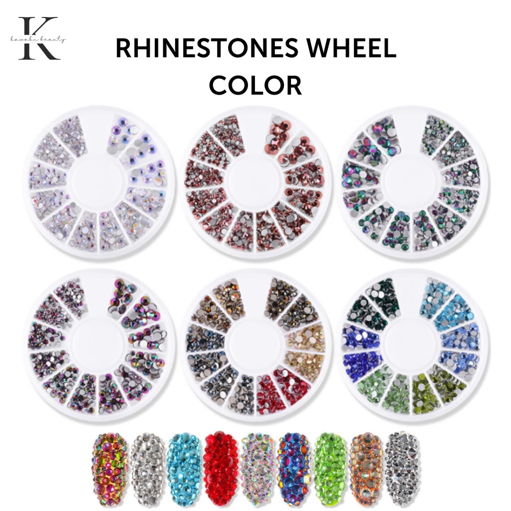 Rhinestones wheel color MIX Hiasan Dekorasi nails kuku nail art accesories DIY Craft acc