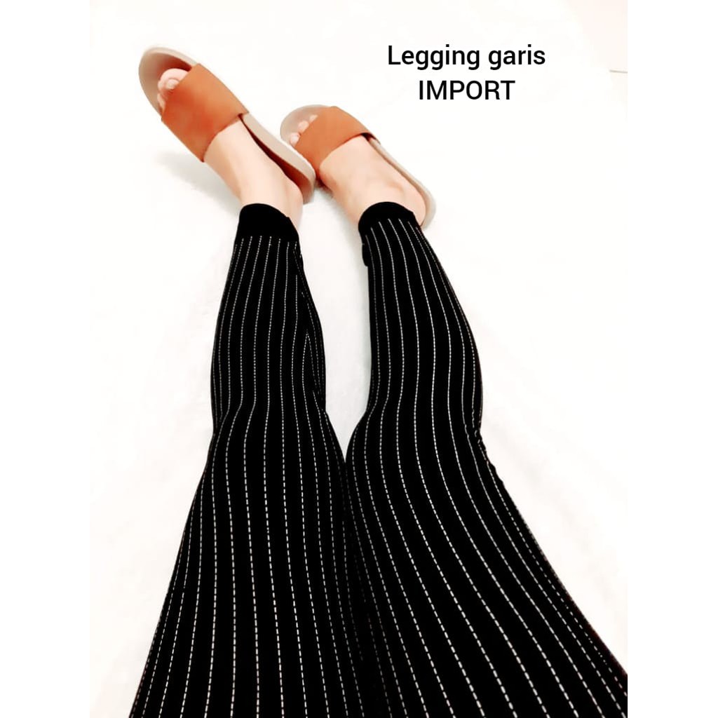 NEW LEGGING IMPORT SALUR HITAM/LEGGING MURAH SALUR