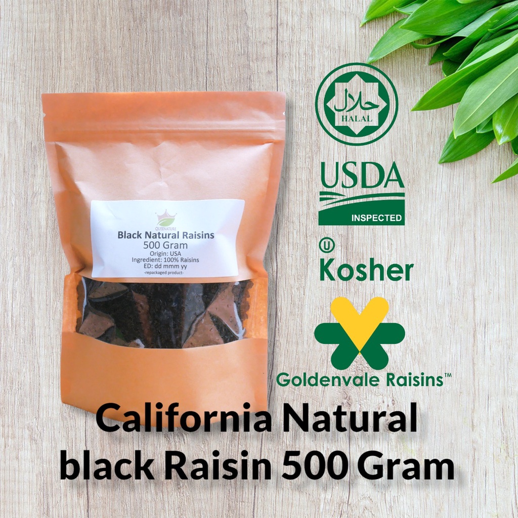 California Black Raisin 500 Gram / Kismis Hitam Pekat Premium USA