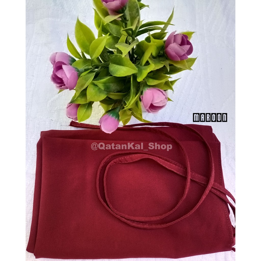 BERGO MARYAM TALI HIJAB INSTAN NON PET BAHAN DIAMOND KERUDUNG JILBAB PREMIUM BAGIAN 1-Maroon