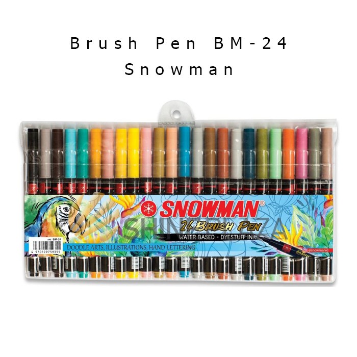 

kaligrafi-perlengkapan- snowman brush pen set 24 warna bm-24 -perlengkapan-kaligrafi.