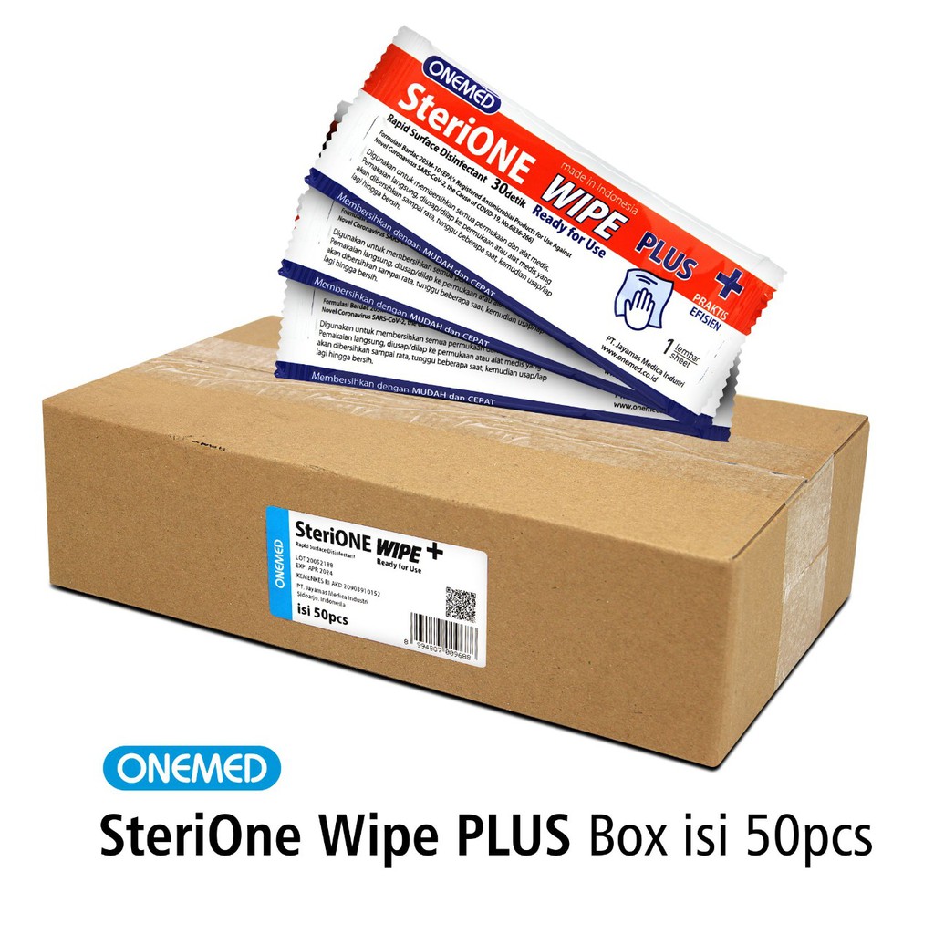 Sterione Wipe Plus Tissue Desinfektan OneMed Box Isi 50pcs OJ