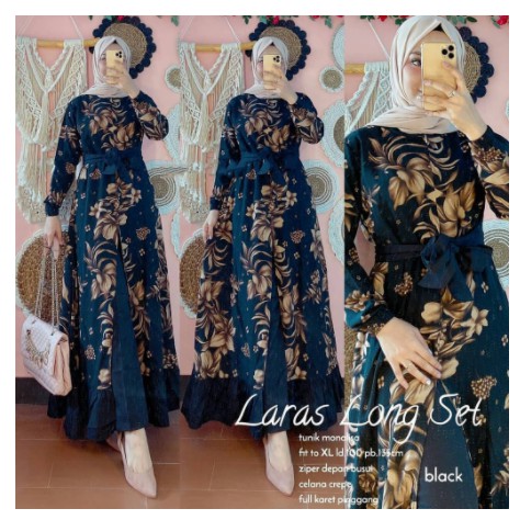 Renata Overall Jeans Set Baju Gamis Wanita Outer Baju Kodok Baju Kuntung Ori Srikandi