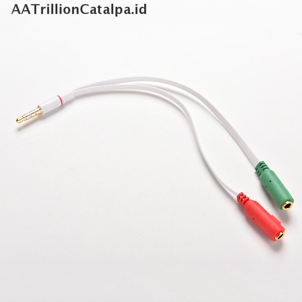 (AATrillionCatalpa) Adapter Splitter Kabel Audio AUX 1x3.5mm male Ke 2 Female Untuk Earphone / Headphone