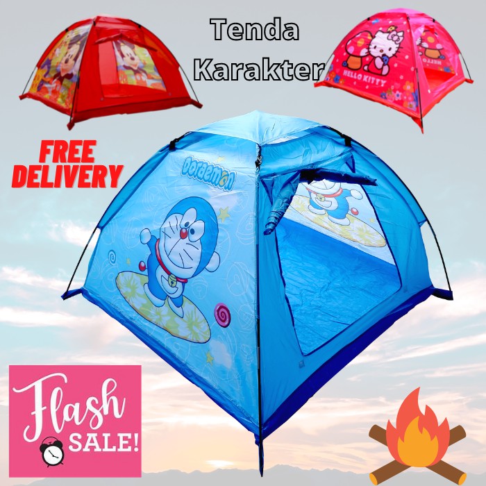 Tenda Rumah Rumahan Camping Dome Karakter - Tenda Mainan Anak Castle Kastil Kerucut Karakter