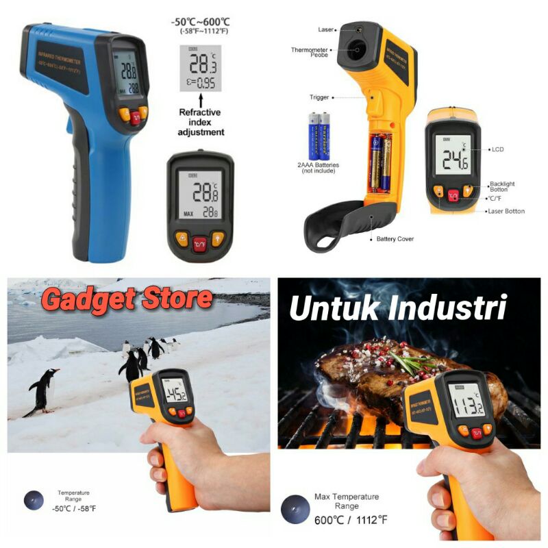 Thermometer Industri Laser Infrared Non Contact