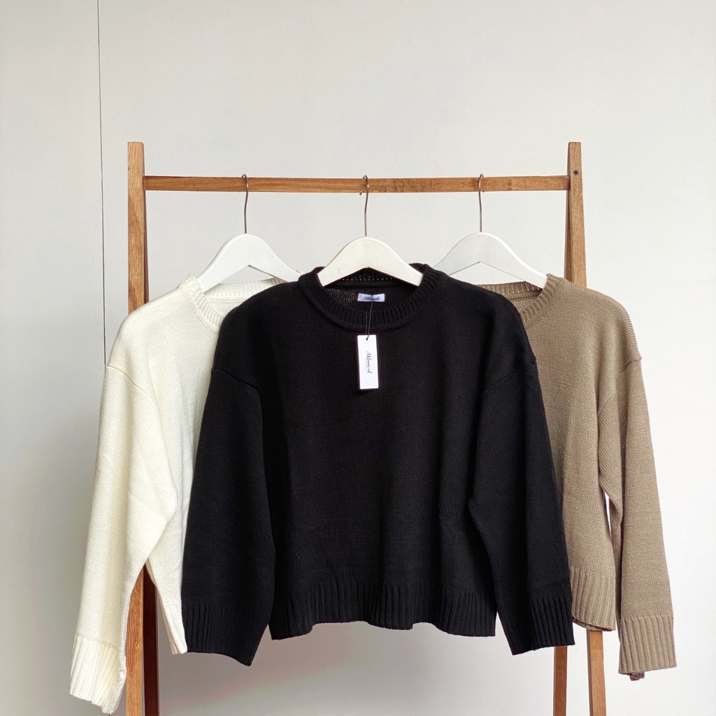 Crop Top rajut Oversize Sweatshirt Crop Oversize Panjang Lengan Sweater Oversize