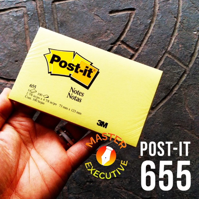 3M Post-it Notes 655 Canary Yellow U.S.A - 73 mm x 123 mm 3M-3