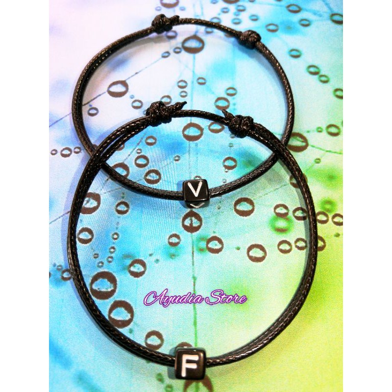 (T-Z) COD GELANG INISIAL (anti air) | gelang persahabatan couple bracelet huruf (beli 10 gratis 1)