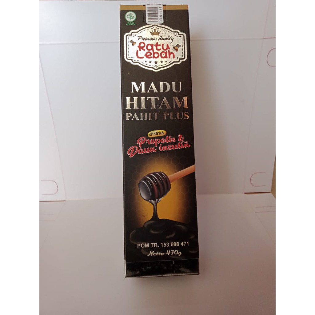 Ratu Lebah Madu Hitam Pahit Plus Ekstrak Propolis & Daun Insulin , Madu hitam pahit ratu lebah