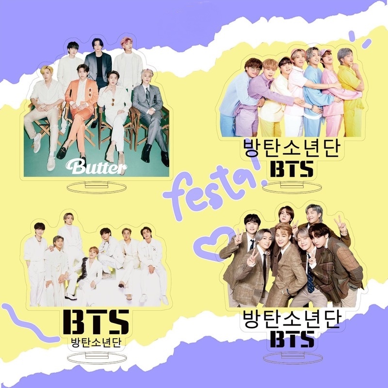 2021 KPOP BTS Standee Butter Festa Mini Bahan Akrilik Untuk Dekorasi Meja