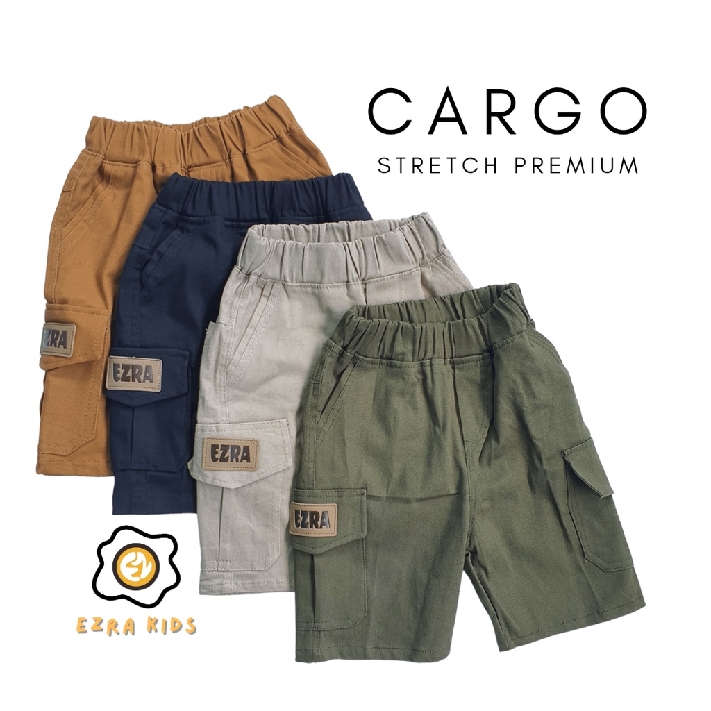 Ezra Kids Celana Cargo Pendek Anak Laki Laki 1- 9 Tahun Stretch