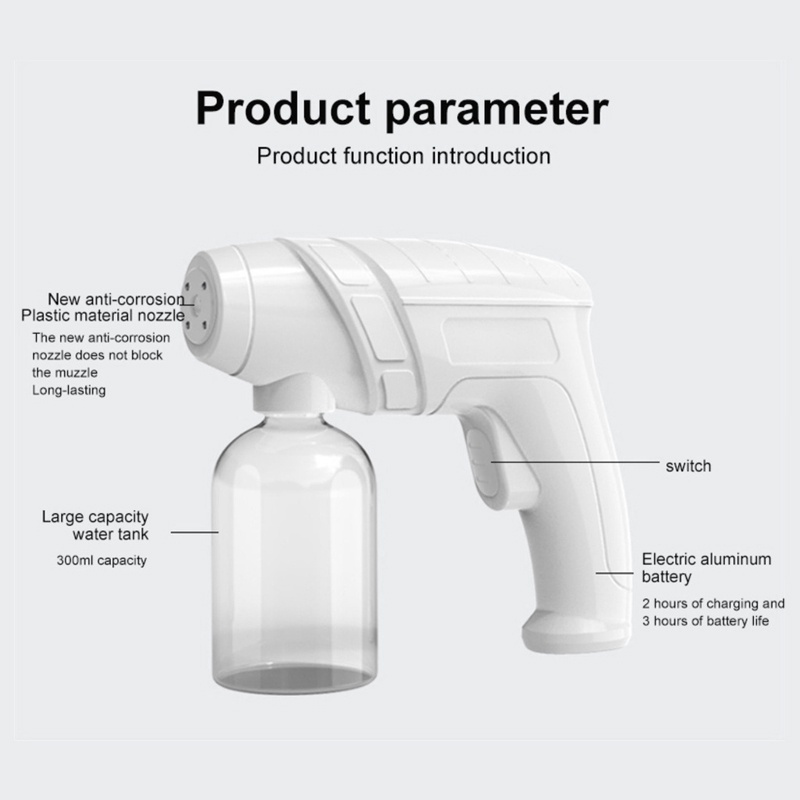 Nano Spray Disinfection Gun Wireless Q7-2 Disinfektan Sanitizer Alkohol