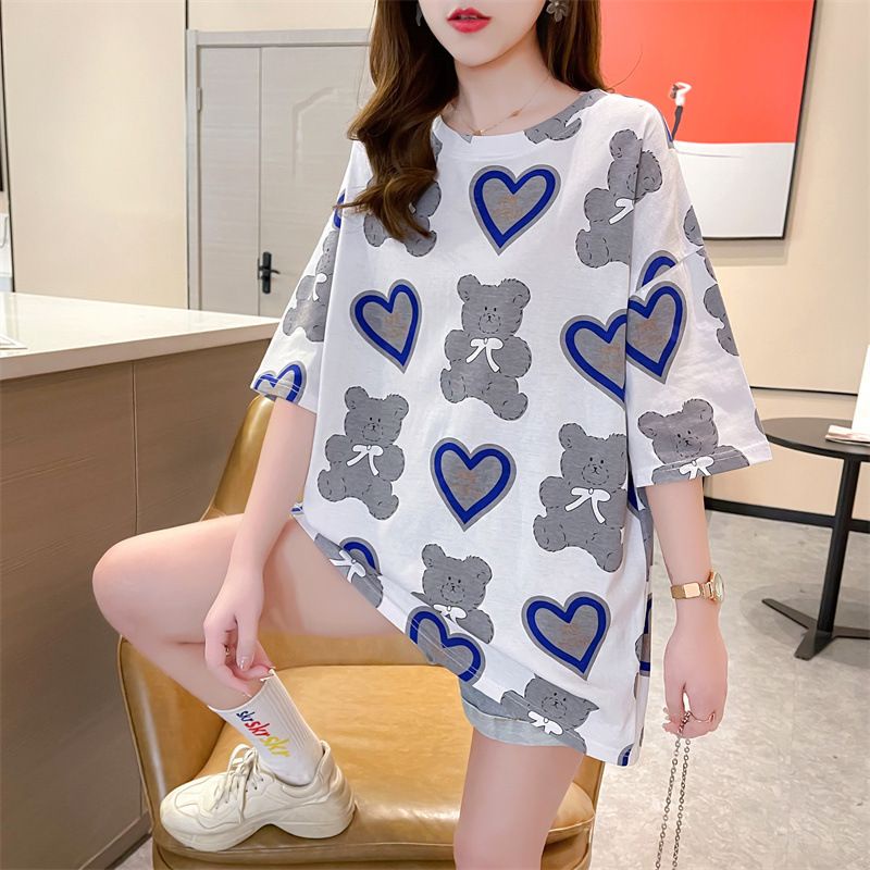 THISTLE - Oversize Tee Tshirt Wanita Model Longgar Motif Bear Love
