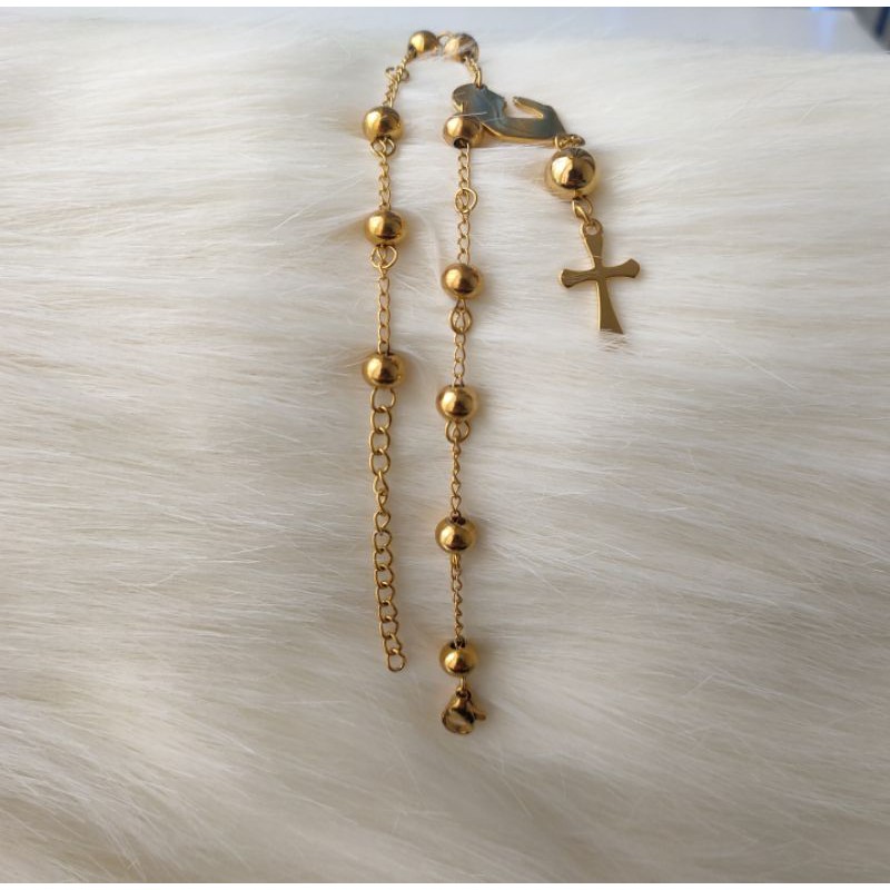 Gelang Tangan Bunda Maria Titanium Gold Silver Wanita A5