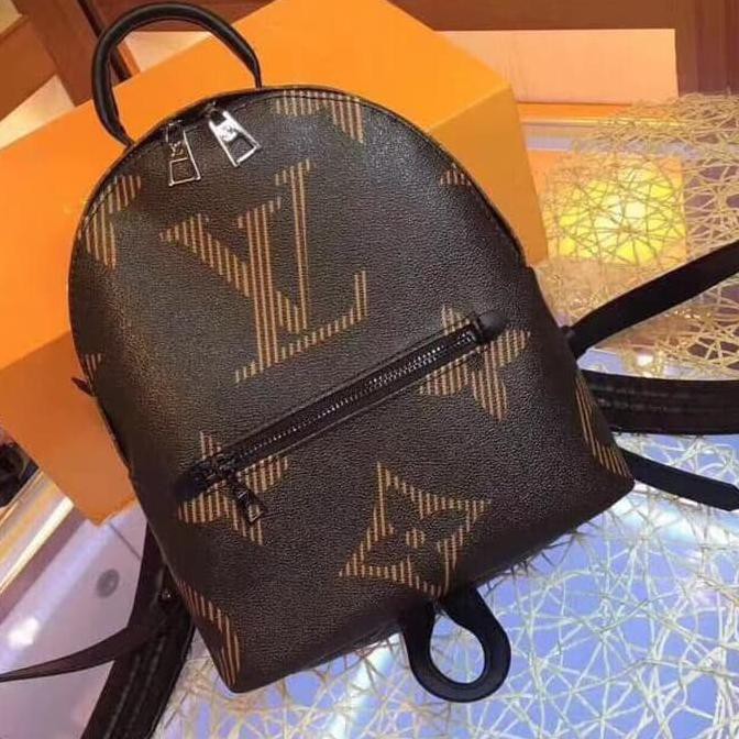 Kualitas Terbaik Tas Ransel Pria Wanita LV Palm Spring Monogram Giant Medium Backpack - Putih MURAH