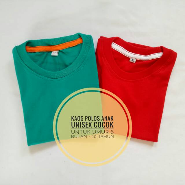 TERMURAH TERLARIS KAOS ANAK MERAH CABE  / HIJAU TOSCA