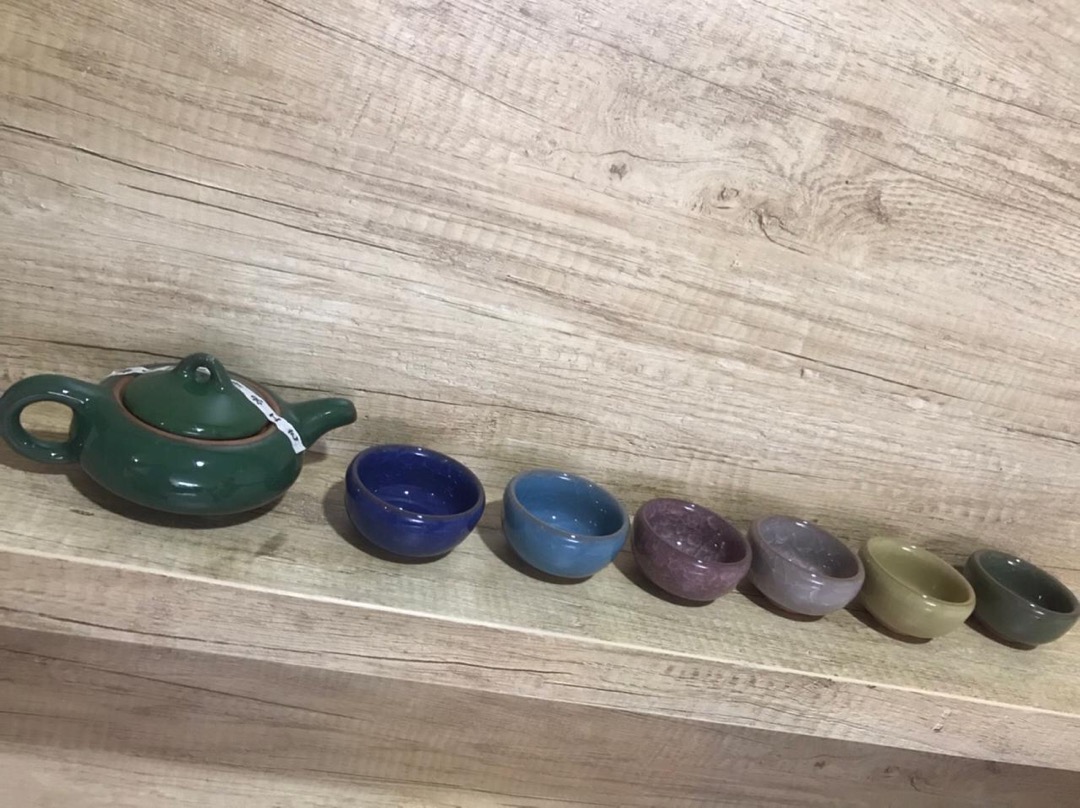 [ Ryo ] Sen Ceramic Tea Set / Teko Keramik Dengan 6 Cangkir Teh / Peralatan Dapur / Chinese Tea