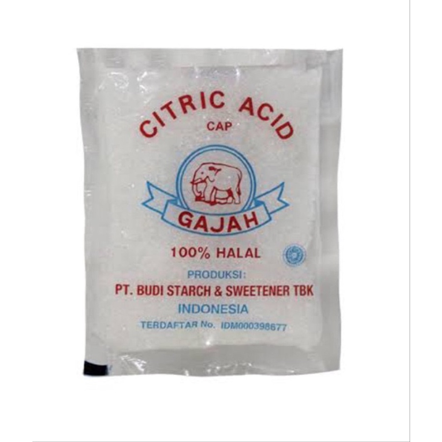 

CITRIC ACID CAP GAJAH 50GR SITRUN CITRUN ASAM SITRAT