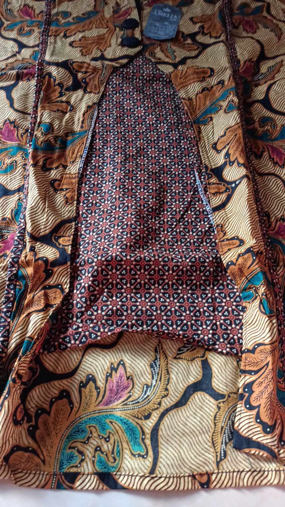 Blus Kombi Daun Lawasan Atasan Baju Batik Wanita Modern