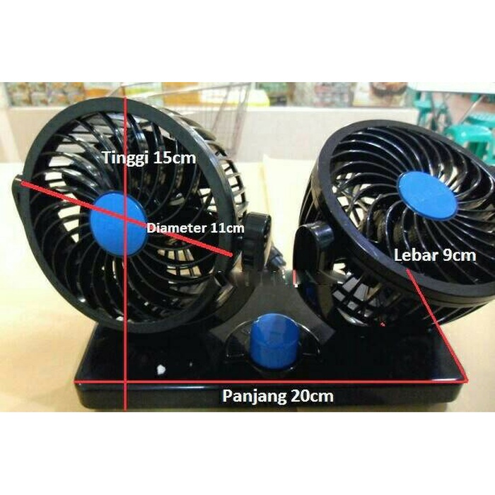 Kipas Angin Mobil Di Lighter 12V Fan Double Blower