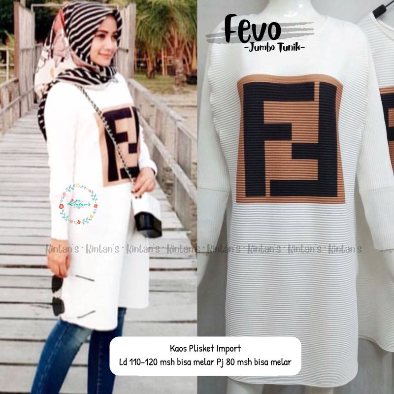 FEVO JUMBO TUNIK BY KINTAN'S (TUNIK MUSLIMAH) Tunik jumbo plisket rekomended