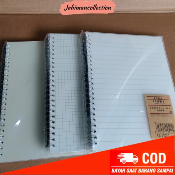 

✨ BISA COD ✨ buku catatan spiral cover tranfaran A4 spiral notebook A4 isi 80lembar