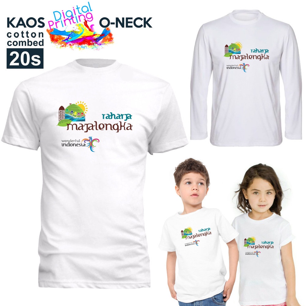 Kaos Wonderful Indonesia Majalengka - Kaos Pria Wanita Dewasa Anak Unisex Katun Combed Sablon Printi