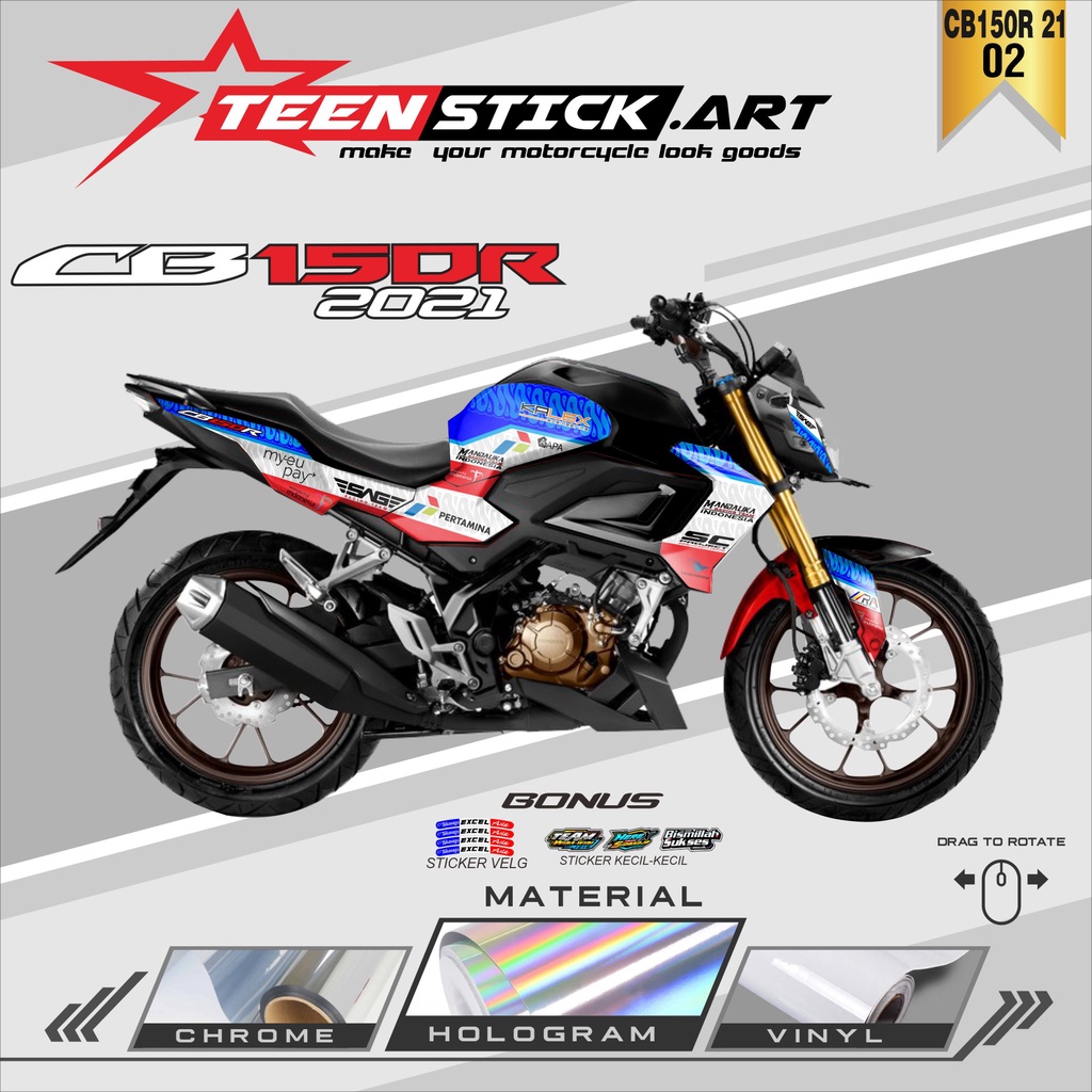 STRIPING CB150R 2021 - STRIPING HOLOGRAM HONDA CB150R 2021 MANDALIKA