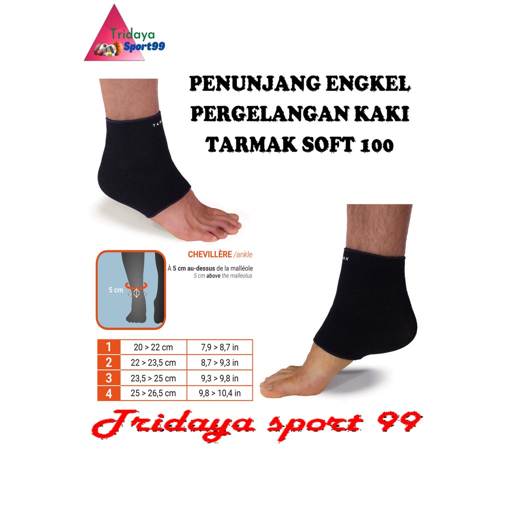DEKKER ENGKEL KOMPRESI PENUNJANG PERGELANGAN ENGKEL KAKI PRIA WANITA TARMAK SOFT 100 HITAM