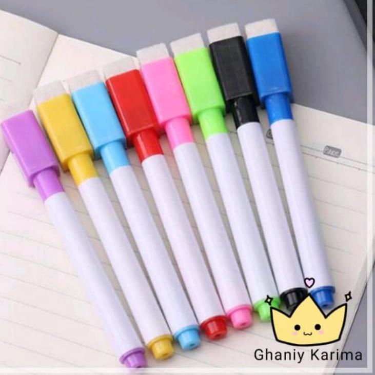 

spesial❤ Ghaniy | 1 Set Isi 8 pcs Spidol Wipe Clean Mini + Penghapus Spidol Grosir Warna Alat Tulis Kantor Murah ATK produck terbaik