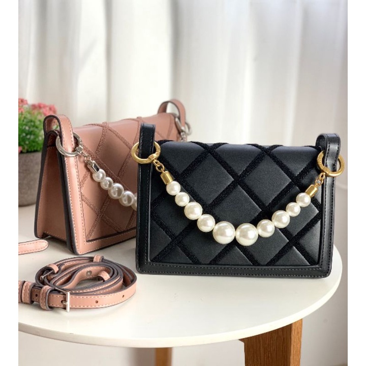 TAS SELEMPANG WANITA/ TAS RANTAI MUTIARA / ck837 TAS MUTIARA